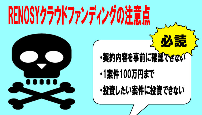 RENOSYクラウドファンディングの注意点